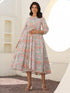 Light Green Pure Cotton Floral Printed Tiered Maternity Dress